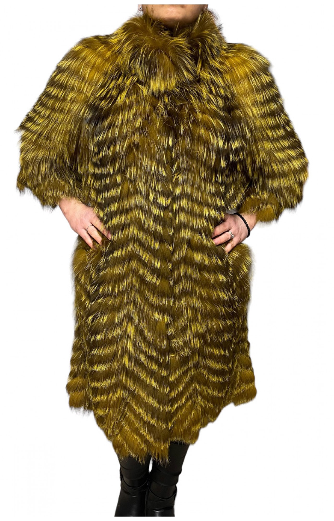 STAR WOMENS BROWN FOX FUR WITH BLONDE