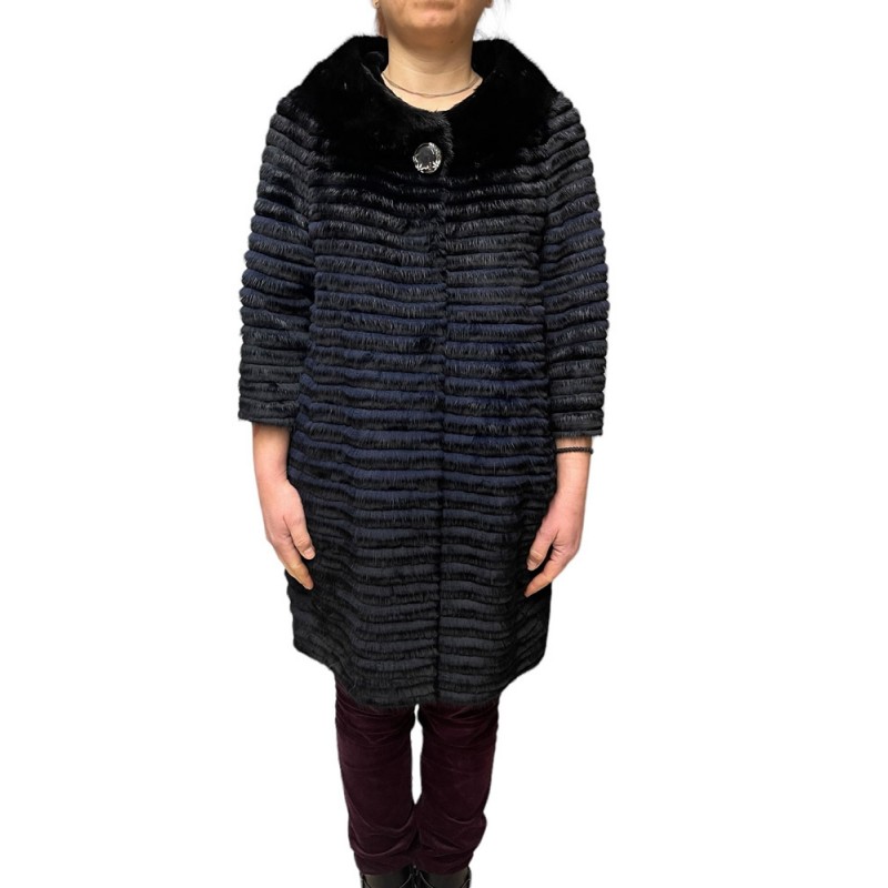 TINA ΓΥΝΑΙΚΕΙΑ ΓΟΥΝΑ REX-MINK ΜΑΥΡΟ-ΜΠΛΕ