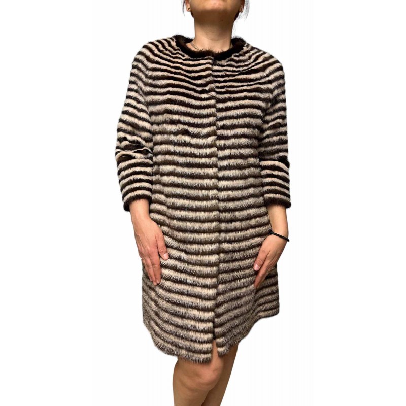 VIENNA ΓΥΝΑΙΚΕΙΑ ΓΟΥΝΑ MINK ΜΠΕΖ-ΚΑΦΕ