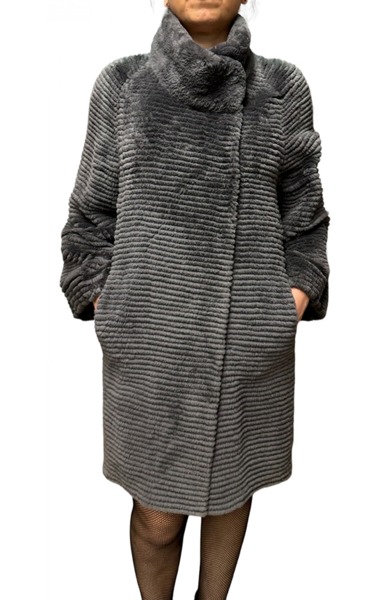 VIRGINIA WOMENS REX FUR GREY