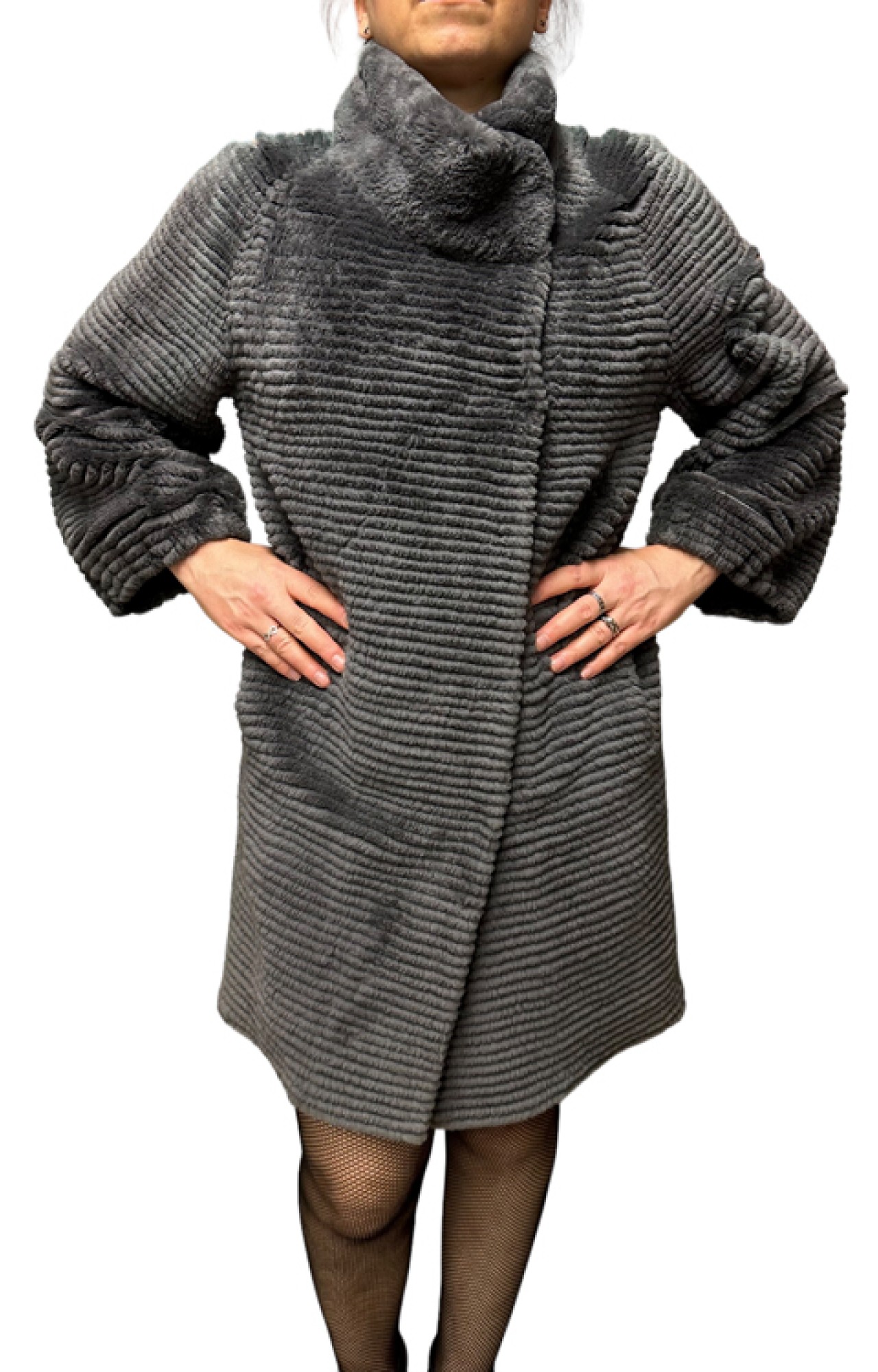 VIRGINIA WOMENS REX FUR GREY