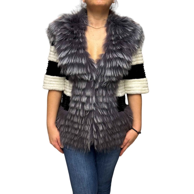 1038A ΓΥΝΑΙΚΕΙΑ ΚΟΝΤΟΜΑΝΙΚΗ ΓΟΥΝΑ REX ΚΑΙ ΑΛΕΠΟΥ ΜΑΥΡΟ-ΛΕΥΚΟ