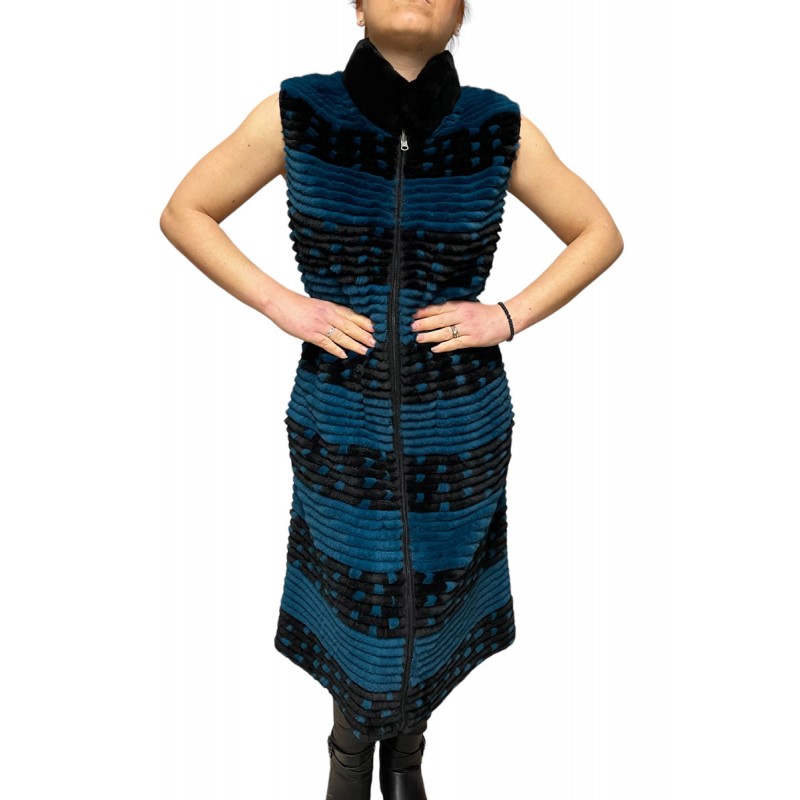 STELLA ΓΥΝΑΙΚΕΙΟ ΜΑΚΡΥ ΓΟΥΝΙΝΟ ΓΙΛΕΚΟ REX ΠΕΤΡΟΛ-ΜΑΥΡΟ