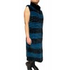 STELLA WOMENS LONG REX FUR VEST PETROL-BLACK