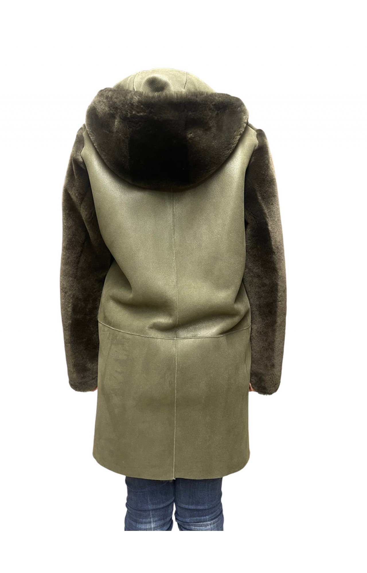 WOMENS DOUBLE-SIDED MOUTON N-1100 KHAKI