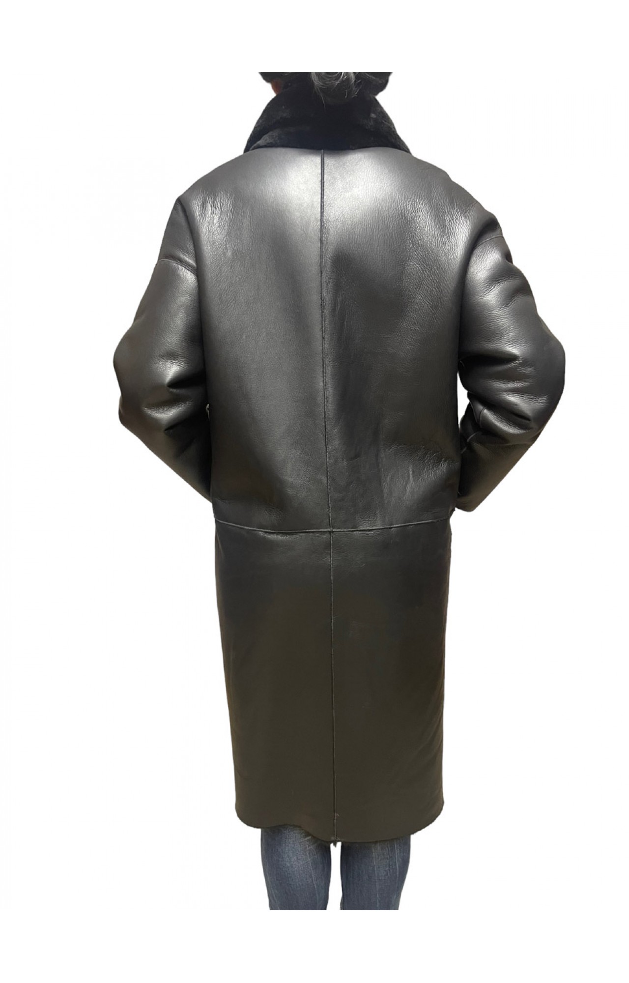 WOMENS DOUBLE-SIDED MOUTON N-2230 BLACK