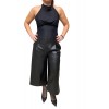 CANTARA WOMENS LEATHER ZIP CULLOTE BLACK