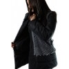 1694Α-GREY/BLACK WOMENS LONG JACKET