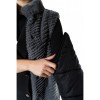 1694Α-GREY/BLACK WOMENS LONG JACKET