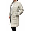 AW23-63-BABY BIRTH WOMENS LEATHER PUFFER LONG ICE WHITE