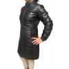 AW23-63-BLACK ΓΥΝΑΙΚΕΙΟ ΔΕΡΜΑΤΙΝΟ PUFFER ΜΑΚΡΥ ΜΑΥΡΟ