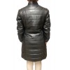 AW23-63-BLACK ΓΥΝΑΙΚΕΙΟ ΔΕΡΜΑΤΙΝΟ PUFFER ΜΑΚΡΥ ΜΑΥΡΟ
