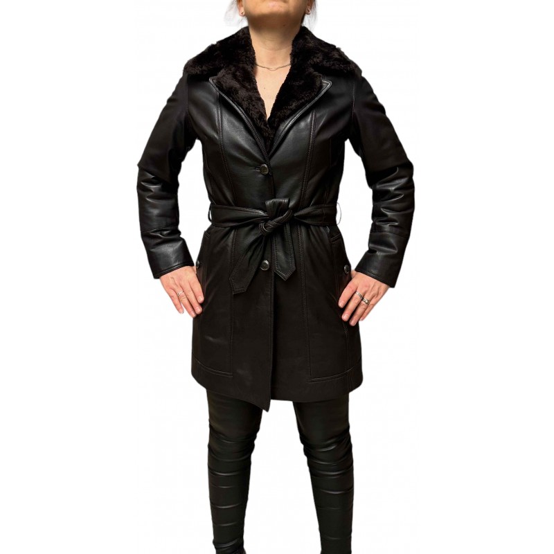 D-HOUSTON ΓΥΝΑΙΚΕΙΑ ΔΕΡΜΑΤΙΝΗ ΖΑΚΕΤΑ ΚΑΦΕ