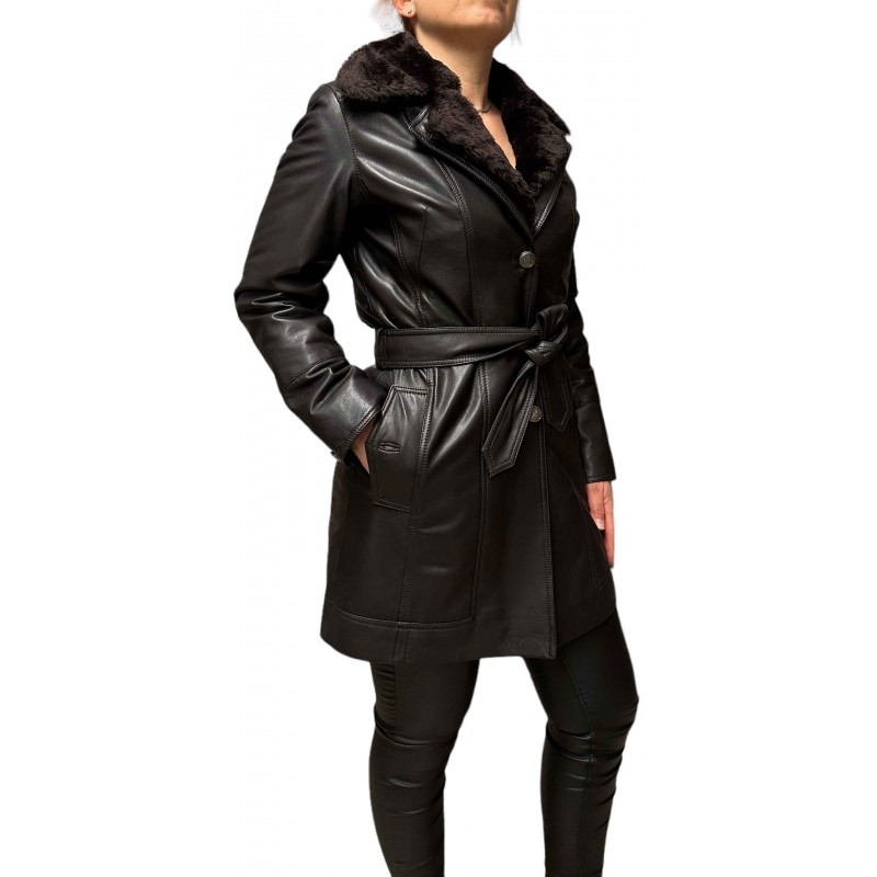 D-HOUSTON ΓΥΝΑΙΚΕΙΑ ΔΕΡΜΑΤΙΝΗ ΖΑΚΕΤΑ ΚΑΦΕ