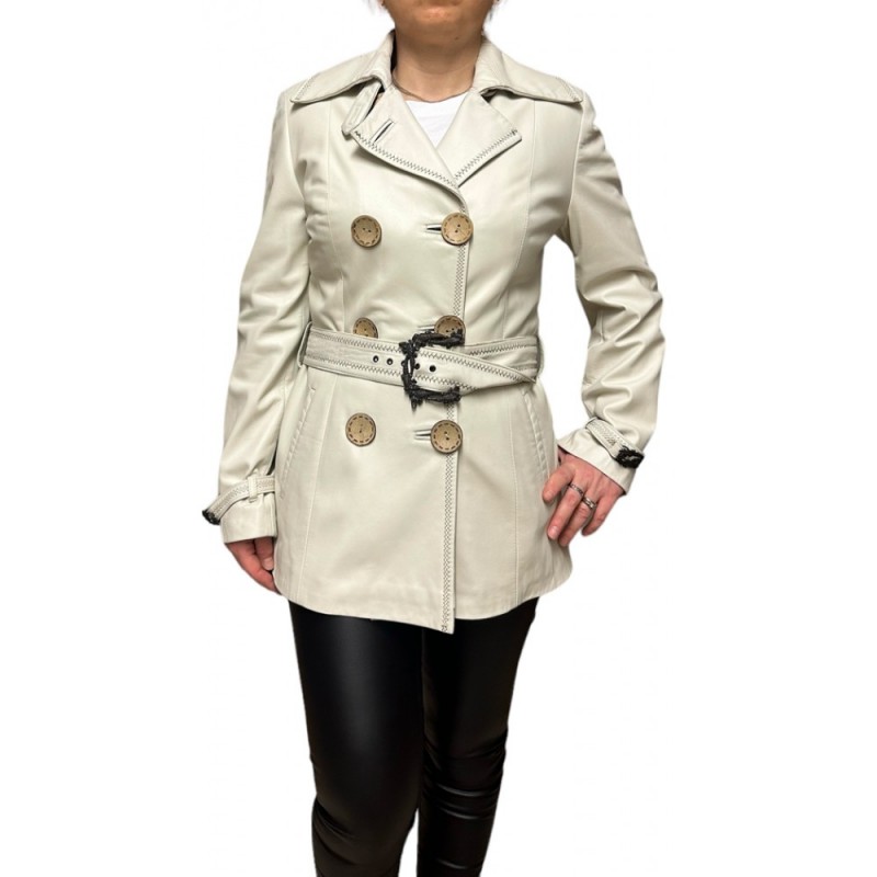 POLA WOMENS LEATHER JACKET WHITE