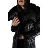 9863-2-C WOMENS DOUBLE SIDED LEATHER JACKET WITH NATURAL FUR BLACK