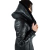 9863-2-C WOMENS DOUBLE SIDED LEATHER JACKET WITH NATURAL FUR BLACK