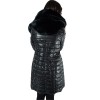 9863-2-C WOMENS DOUBLE SIDED LEATHER JACKET WITH NATURAL FUR BLACK