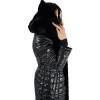 9863-2-C WOMENS DOUBLE SIDED LEATHER JACKET WITH NATURAL FUR BLACK