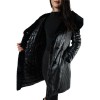 9863-2-C WOMENS DOUBLE SIDED LEATHER JACKET WITH NATURAL FUR BLACK