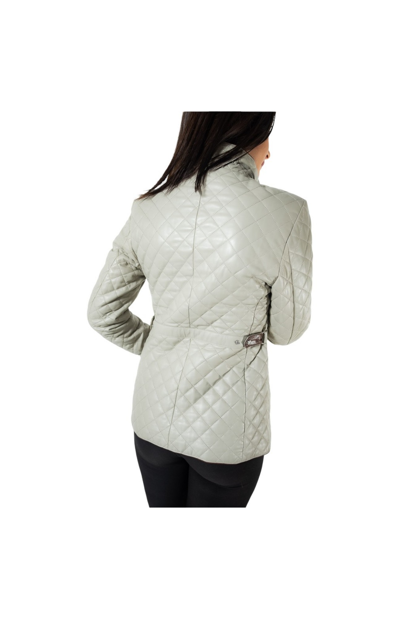 9915 WOMEN'S BEIGE SPRING LEATHER JACKET