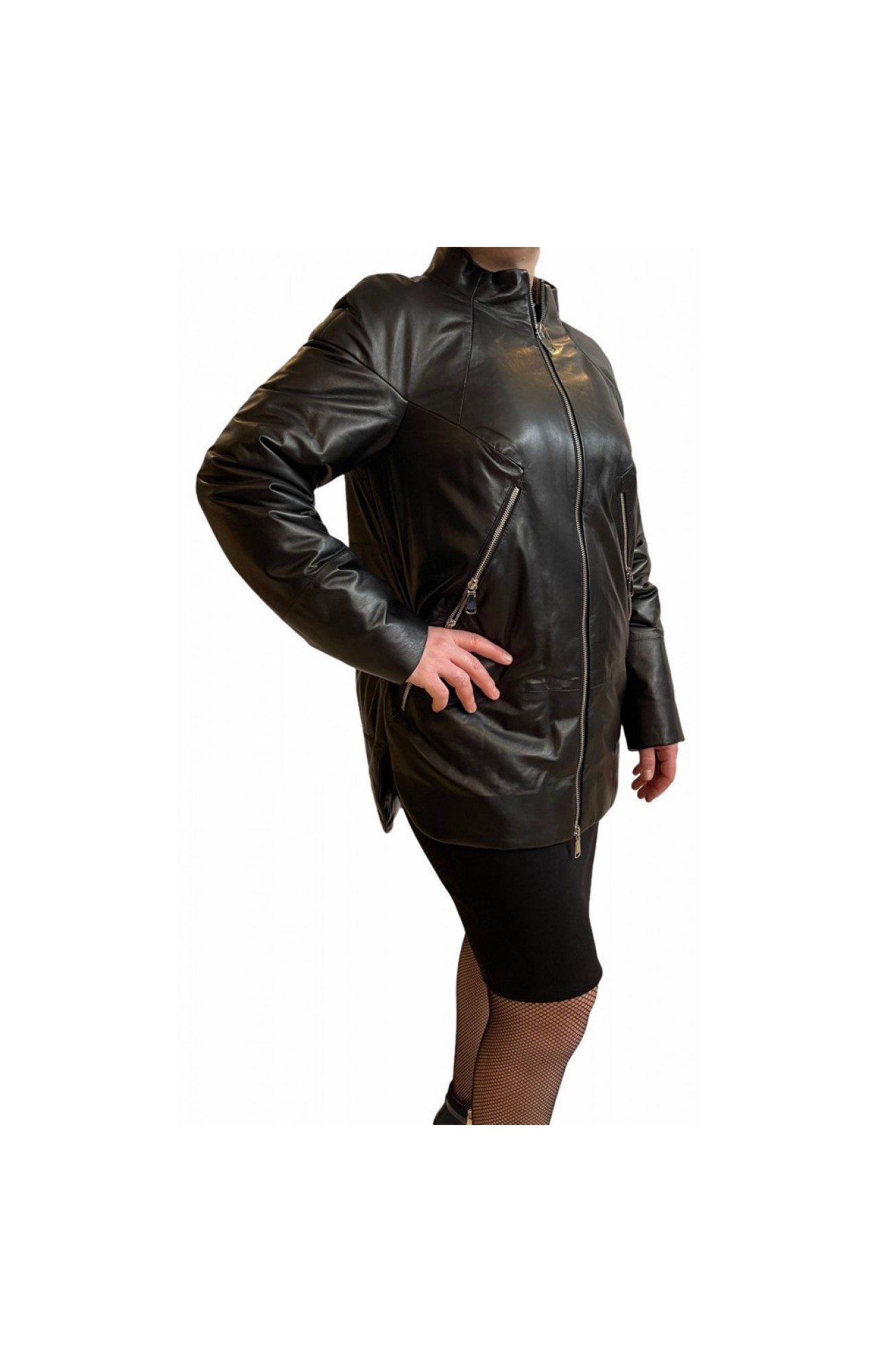 MARKOS LEATHER AK-5128 WOMENS MODERN LEATHER JACKET BLACK