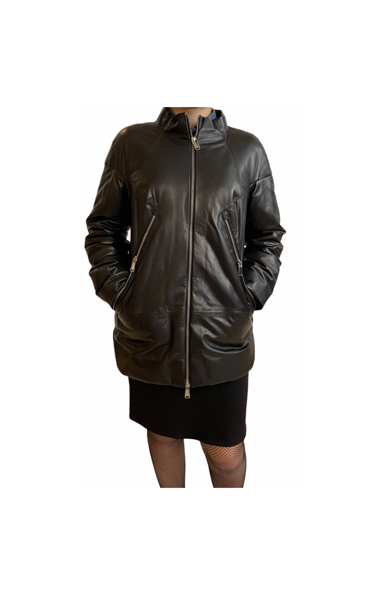 MARKOS LEATHER AK-5128 WOMENS MODERN LEATHER JACKET BLACK