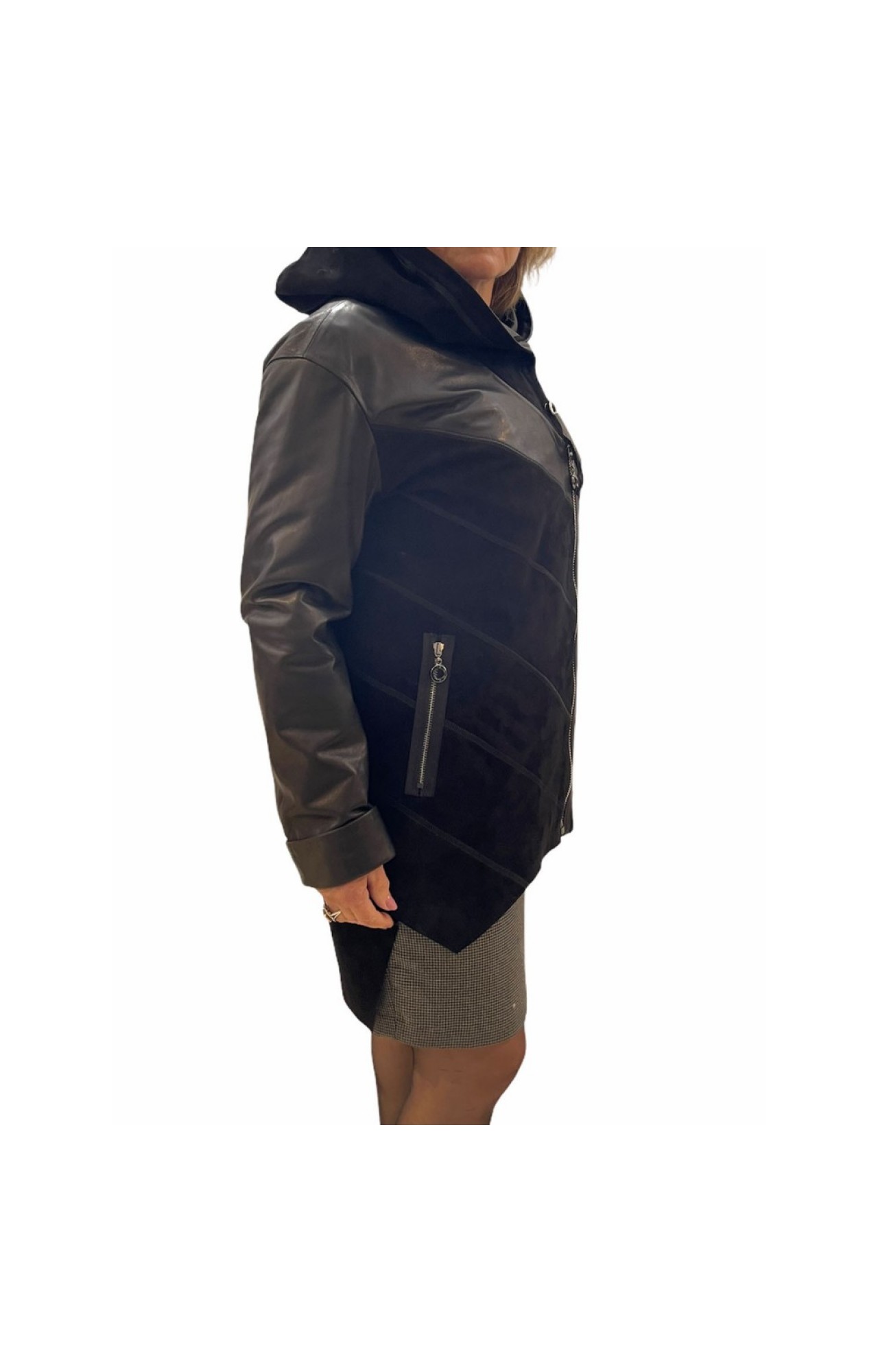 B-1056 WOMENS LEATHER JACKET BLACK
