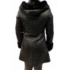 DA-0943 WOMENS LEATHER JACKET WITH HOOD AND REAL FUR BLACK