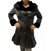 DA-0945-BLACK ΓΥΝΑΙΚΕΙΟ ΔΕΡΜΑΤΙΝΟ ΜΑΥΡΟ ΠΑΛΤΟ ΜΕ ΦΥΣΙΚΗ ΓΟΥΝΑ