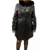 DA-1660 LEATHER COAT WITH HOOD AND REAL FUR