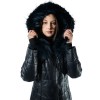 FR-31-2 WOMENS LEATHER JACKET WITH NATURAL FUR BLUE