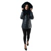 FR-31-2 WOMENS LEATHER JACKET WITH NATURAL FUR BLUE