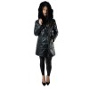 V-13103 WOMENS LEATHER JACKET SLIM FIT WITH NATURAL FUR BLACK