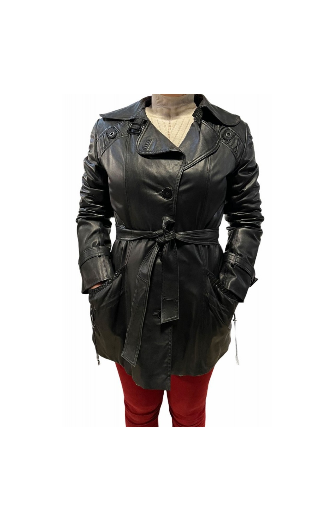 ZH-08211 WOMENS BLACK LEATHER JACKET